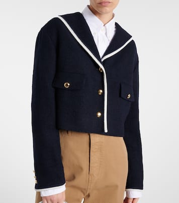 Cropped wool-blend tweed jacket | Miu Miu