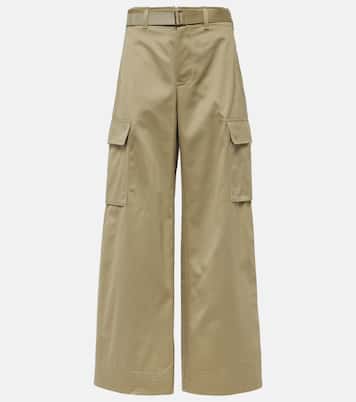Pantaloni a gamba larga in gabardine di cotone | Sacai