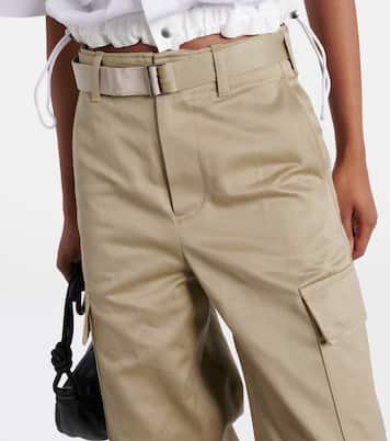 Pantaloni a gamba larga in gabardine di cotone | Sacai