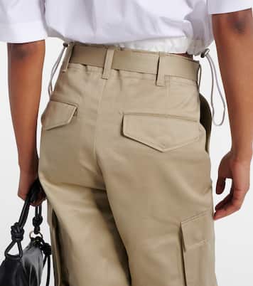 Pantaloni a gamba larga in gabardine di cotone | Sacai