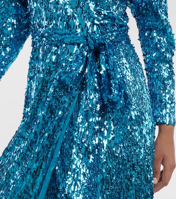 Wickelkleid mit Pailletten | Rotate