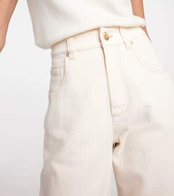 Jeans anchos teñidos en prenda | Brunello Cucinelli