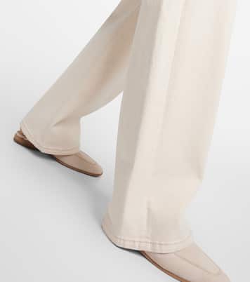 Jeans anchos teñidos en prenda | Brunello Cucinelli