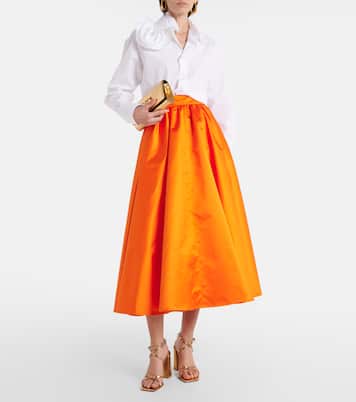 Gonna midi in raso con pince | Patou