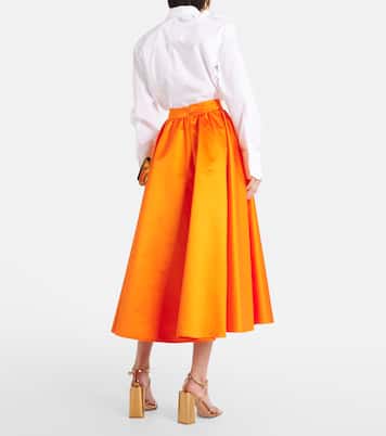 Gonna midi in raso con pince | Patou