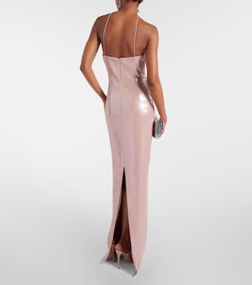Robe longue Paige à sequins et à fleurs | Rebecca Vallance