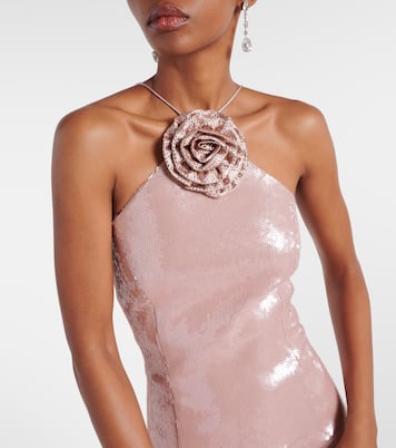 Robe longue Paige à sequins et à fleurs | Rebecca Vallance