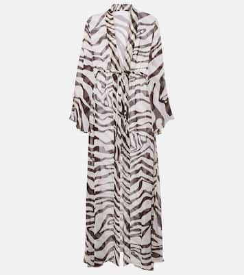 Betty zebra-print chiffon kaftan | Alexandra Miro