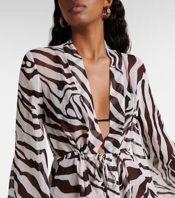 Betty zebra-print chiffon kaftan | Alexandra Miro