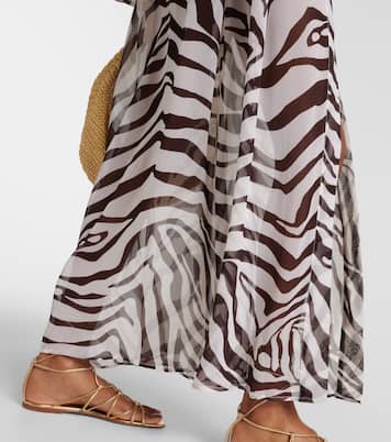 Betty zebra-print chiffon kaftan | Alexandra Miro