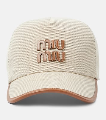 Cappello da baseball in canvas con logo | Miu Miu