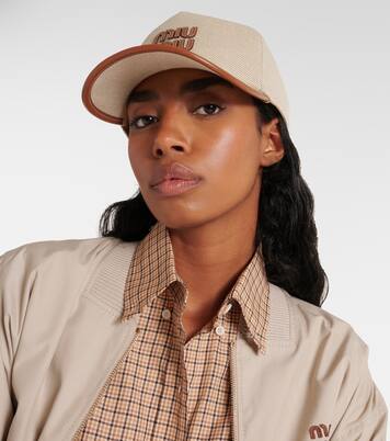 Cappello da baseball in canvas con logo | Miu Miu