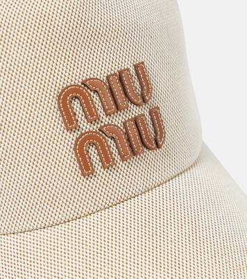 Cappello da baseball in canvas con logo | Miu Miu