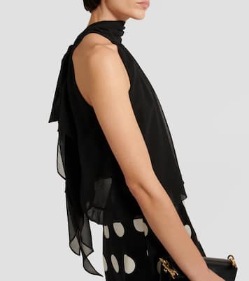 Top Fiore de seda con cuello halter | Max Mara