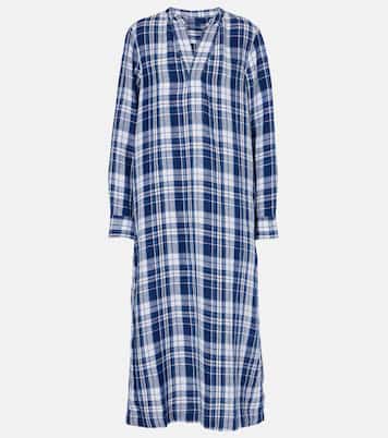 Plaids linen maxi dress | Polo Ralph Lauren