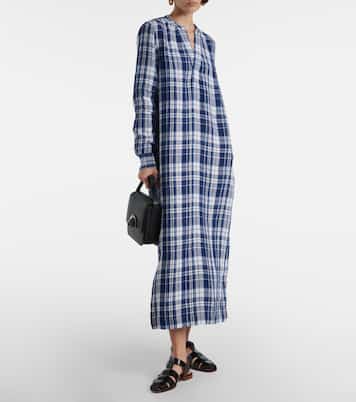 Plaids linen maxi dress | Polo Ralph Lauren