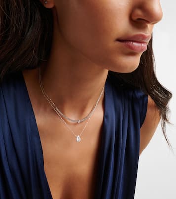 Collier Floating en or blanc 18 ct et diamants | Persée