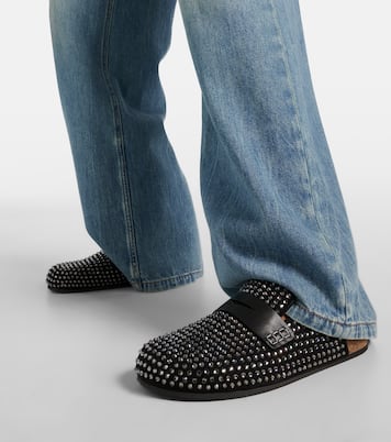Crystal-embellished suede mules | JW Anderson