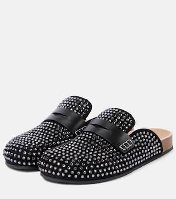 Crystal-embellished suede mules | JW Anderson