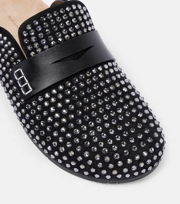 Crystal-embellished suede mules | JW Anderson