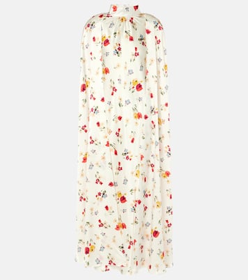 Floral caped silk maxi dress | Rodarte