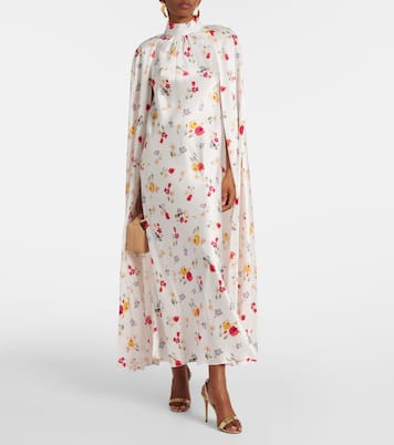 Floral caped silk maxi dress | Rodarte