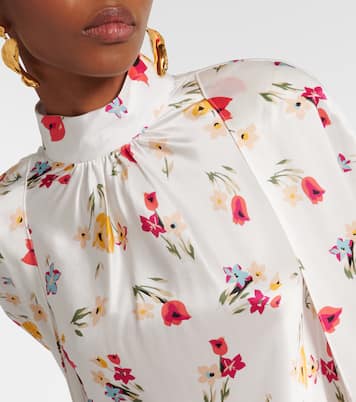 Floral caped silk maxi dress | Rodarte