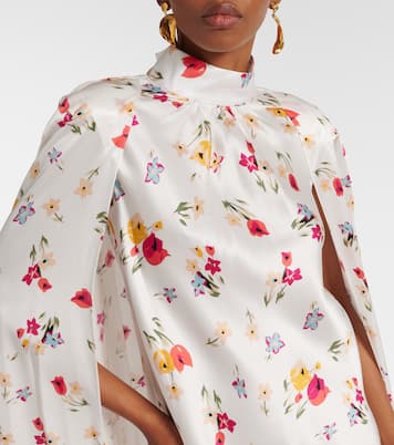 Floral caped silk maxi dress | Rodarte