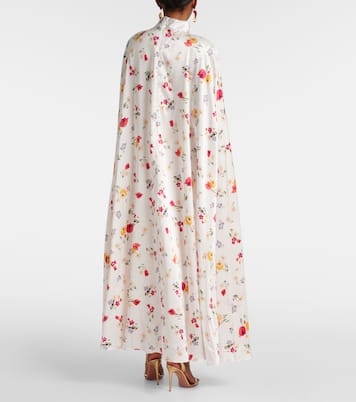 Floral caped silk maxi dress | Rodarte