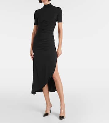 Vestido midi asimétrico drapeado | Alaïa