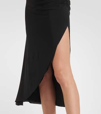 Vestido midi asimétrico drapeado | Alaïa
