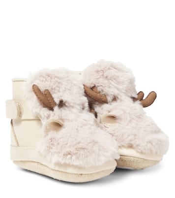 Richy leather and faux fur booties | Donsje