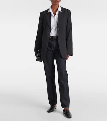 Blazer rayé en laine mélangée | Toteme