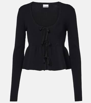 Top in maglia a coste con volant | Ganni
