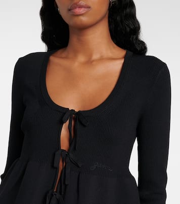 Top in maglia a coste con volant | Ganni