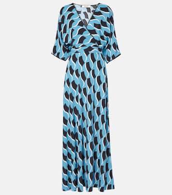 Abito lungo Eloise in crêpe con stampa | Diane von Furstenberg