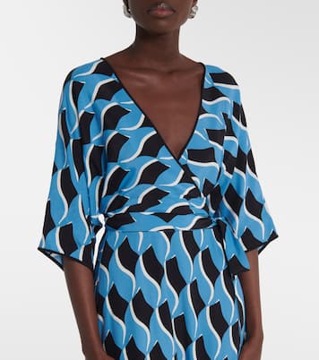 Abito lungo Eloise in crêpe con stampa | Diane von Furstenberg