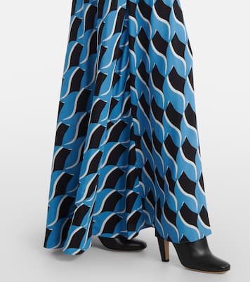Abito lungo Eloise in crêpe con stampa | Diane von Furstenberg
