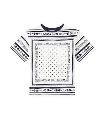 T-shirt in jersey di cotone con logo | Dolce&Gabbana Kids