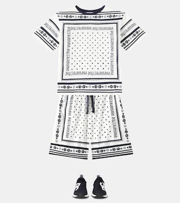 T-shirt in jersey di cotone con logo | Dolce&Gabbana Kids