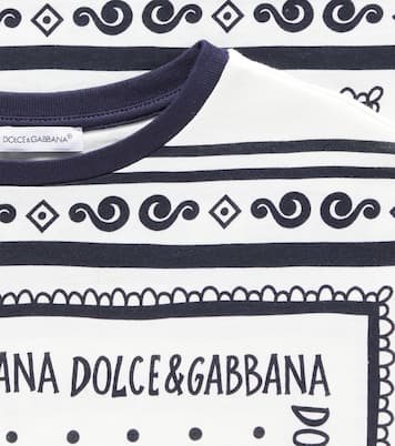 T-shirt in jersey di cotone con logo | Dolce&Gabbana Kids