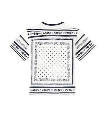 T-shirt in jersey di cotone con logo | Dolce&Gabbana Kids