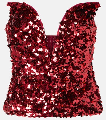Top bustier à sequins | Self-Portrait