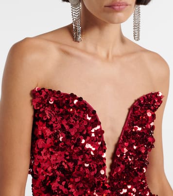 Top bustier à sequins | Self-Portrait