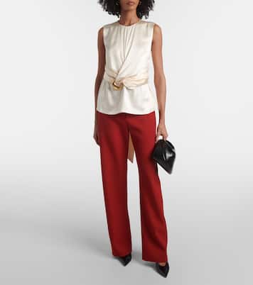 Top Tizzy in seta arricciata con cintura | Altuzarra