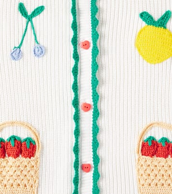 Crochet appliqué cotton cardigan | Stella McCartney Kids