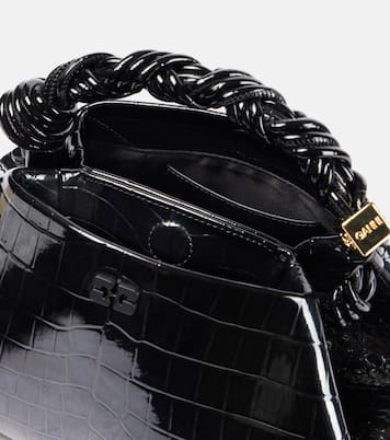 Sac Bou Mini en cuir verni embossé | Ganni