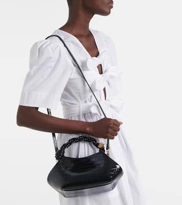 Sac Bou Mini en cuir verni embossé | Ganni
