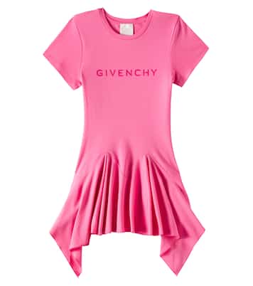 Abito asimmetrico in cotone con logo | Givenchy Kids