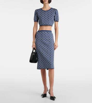 Falda midi con Monogram 72 en jacquard | Givenchy